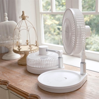 Xbolun Mini USB Rechargeable Small Table DC Stand Portable Desktop Foldable Fan